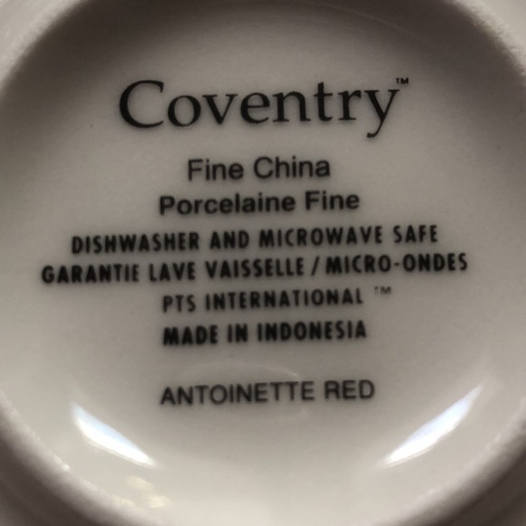 Coventry Antoinette Red Square Porcelain China Plate - Picture 4 of 9